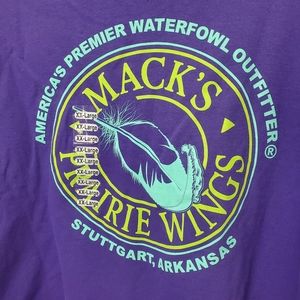 Mack's Prairie Wings Waterfowl Outfitter Arkansas L/S Purple Shirt Tee XXL
